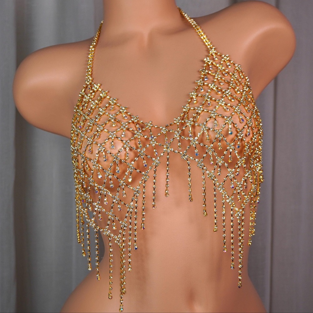 Gold bedazzled bra